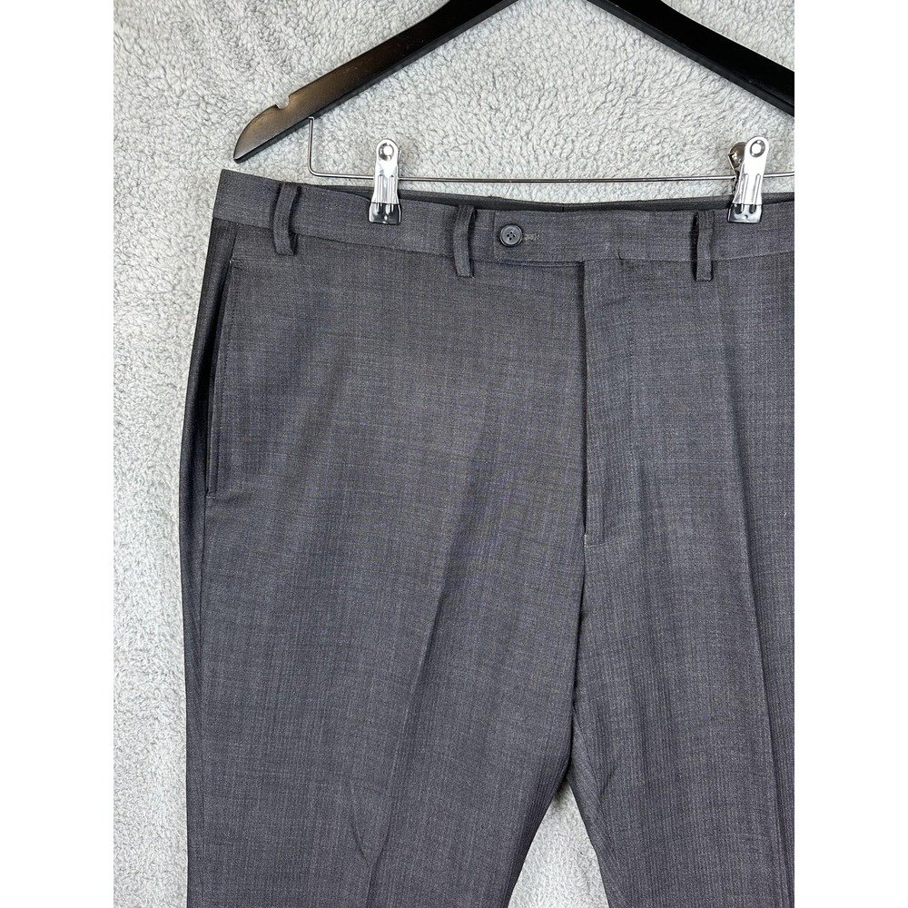 Claiborne Pants Mens 38x32 40* Gray Wool Blend Dress Slacks Flat Front Classic
